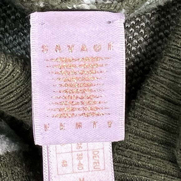 Savage x Fenty Lit Leisure Knit Pullover Unisex Hoodie Heart Swirl Women Medium - Picture 7 of 10